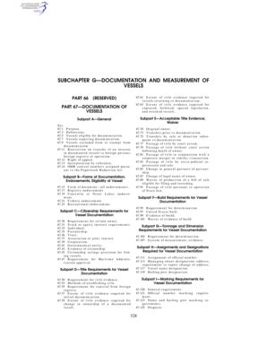 SUBCHAPTER G—DOCUMENTATION AND MEASUREMENT .